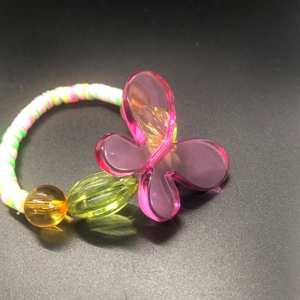 Butterfly Elastic Clay Beads Stretch Bracelet - Picture 8 of 14